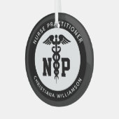 NPカスタムナース開業医の卒業幹部 ガラスオーナメント (正面左)