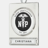 NPカスタムナース開業医の卒業幹部 シルバープレートバナーオーナメント (左)
