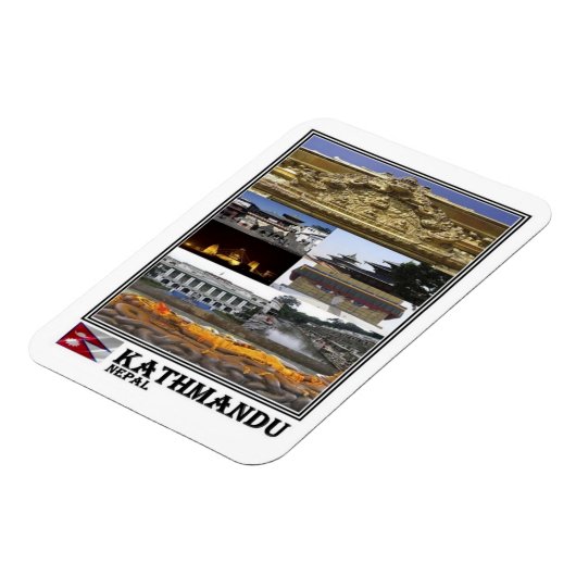 NPネパール – カトマンズ – モザイク – マグネット (左側)