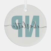 NPパーソナライズされたナース開業者卒業シック ガラスオーナメント (裏面)