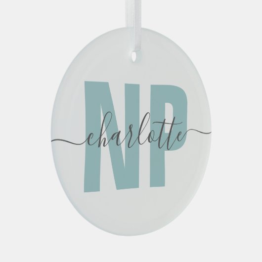 NPパーソナライズされたナース開業者卒業シック ガラスオーナメント (正面右)