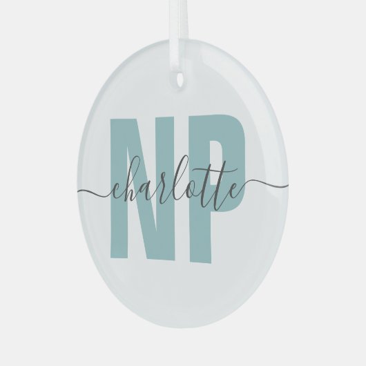 NPパーソナライズされたナース開業者卒業シック ガラスオーナメント (正面左)