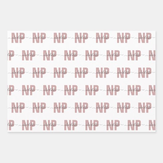 NPパーソナライズされたナース開業者卒業シック ラッピングペーパーシート (正面)