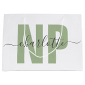 NPパーソナライズされたナース開業者卒業シック ラージペーパーバッグ (正面)