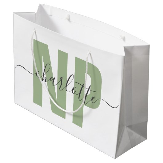 NPパーソナライズされたナース開業者卒業シック ラージペーパーバッグ (裏面アングル)