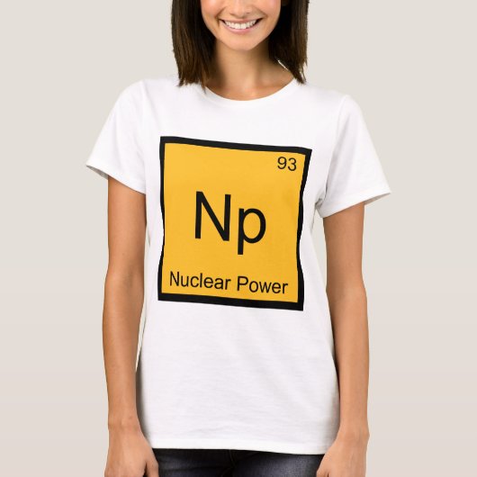 Np - 原子力 化学元素記号 Tシャツ (正面)