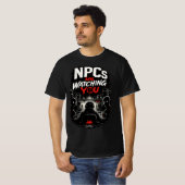 NPCがあなたを見ている – ダークゲーマーグリッチデザイン Tシャツ (正面フル)