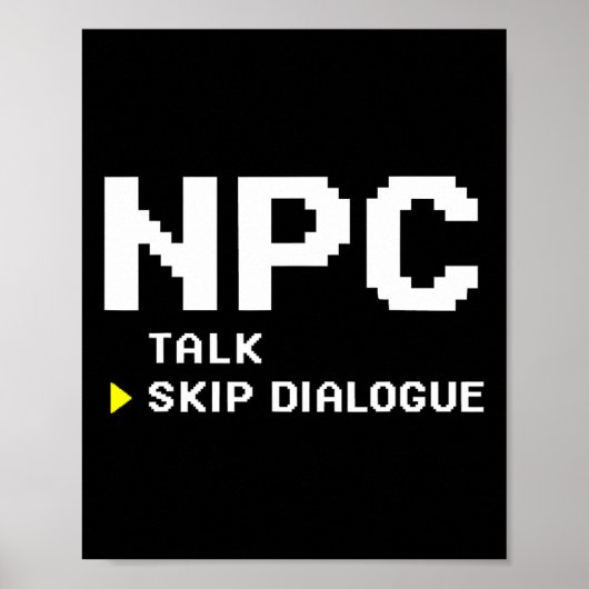 NPCノンプレイヤーキャラの台詞スキップゲーマー ポスター (正面)
