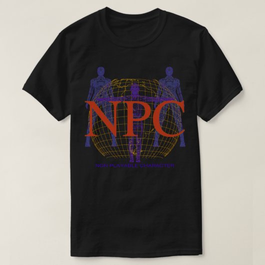 NPCミームレトロY2Kコンピュータグラフィックジョーク Tシャツ (デザイン正面)