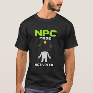 NPCモード起動 ピクセル面白アニメ Tシャツ