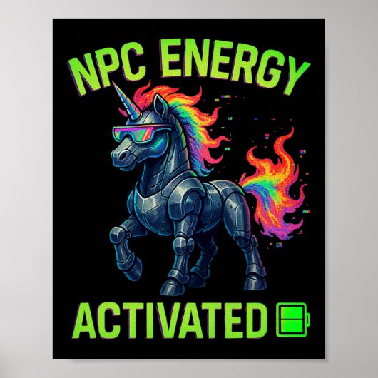 Npc エナジー起動 おもしろい美意識 ゲーマー RGB ピクセル ポスター (正面)