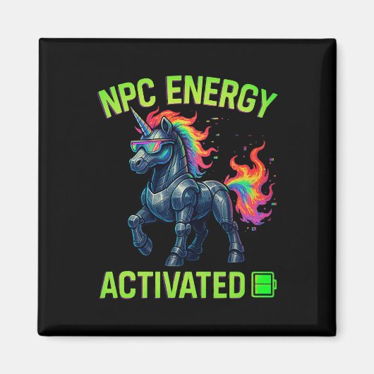 Npc エナジー起動 おもしろい美意識 ゲーマー RGB ピクセル マグネット (正面)
