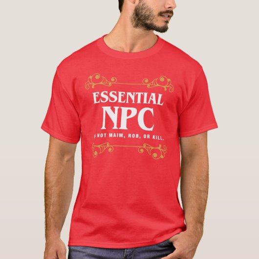 NPC ノンプレイヤーキャラクター ゲーミング家族 Tシャツ (正面)