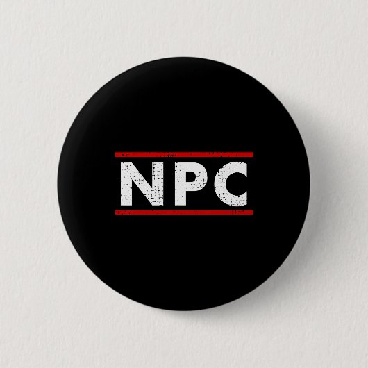Npc ミーム - ノンプレイヤーキャラクター 1 缶バッジ (正面)