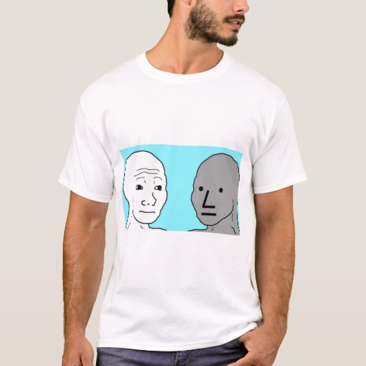 NPC Wojak非プレーヤーキャラクターミームギフト Tシャツ (正面)