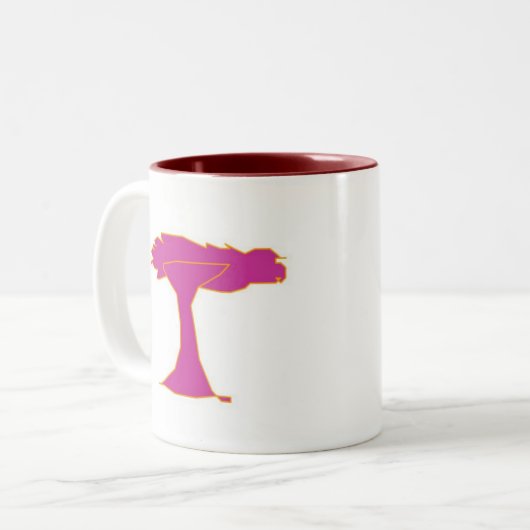 NPGSGのロゴ2の側面名前1のサイド赤いインテリアを着色して下さい ツートーンマグカップ (正面左)