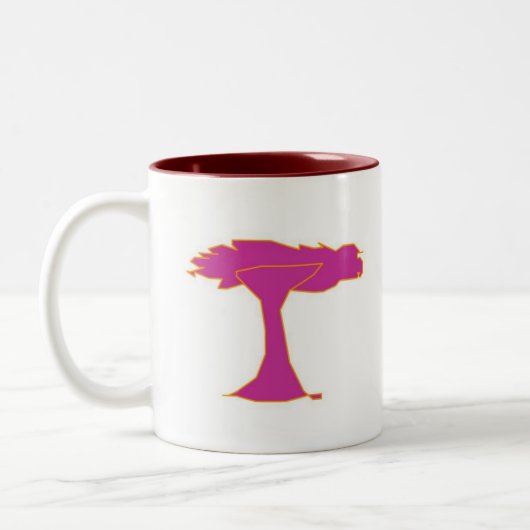 NPGSGのロゴ2の側面名前1のサイド赤いインテリアを着色して下さい ツートーンマグカップ (左)