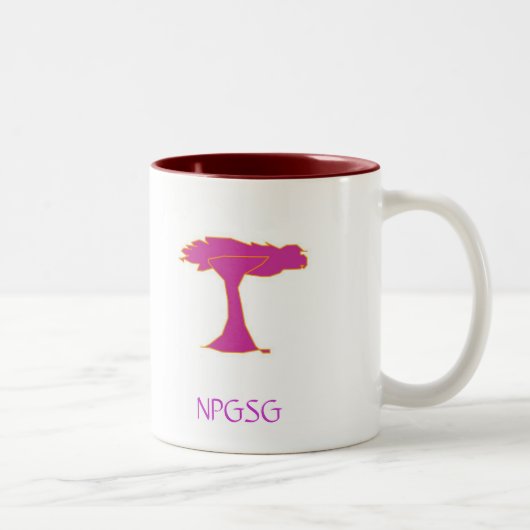 NPGSGのロゴ2の側面名前1のサイド赤いインテリアを着色して下さい ツートーンマグカップ (右)