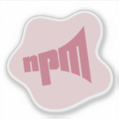 NPMピンクブロブロゴビニールステッカー シール (正面)