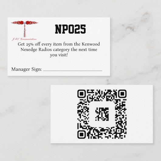 NPO25 Coupon 名刺 (正面/裏面)