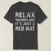 NRela Snowflake It's Just Red Hat Tシャツ (デザイン正面)