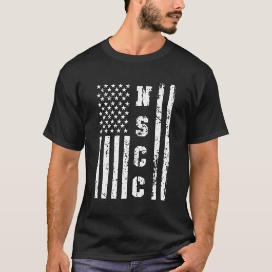 Nscc統一された州海軍士官候補隊W米国国旗 Tシャツ (正面)