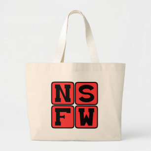 NSFWインターネットLingoが安全でない作業フレーズにおもしろい対して ラージトートバッグ