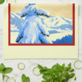 ntageのスキーポスター、スキージャンパー キッチンタオル (折り畳み)