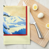 ntageのスキーポスター、スキージャンパー キッチンタオル (四つ折り)