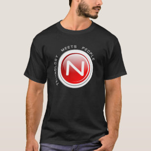 Nteractの解決のカスタマイズ黒いロゴのワイシャツ- Tシャツ
