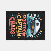 Ntoon Captain Of The Chaos Funny Lake Boating Long フリースブランケット (正面(横))