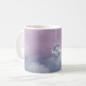 Nuage pastel prénom monogramme コーヒーマグカップ (正面左)