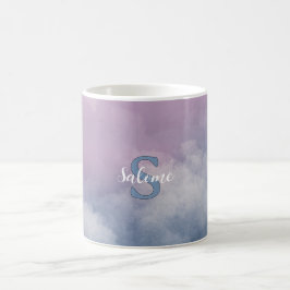 Nuage pastel prénom monogramme コーヒーマグカップ