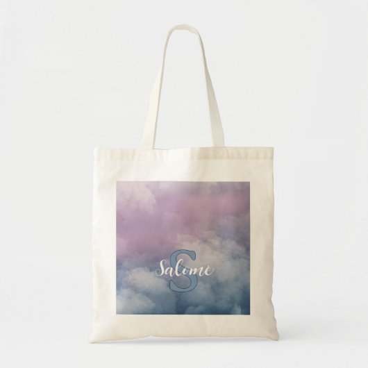 Nuage pastel prénom monogramme トートバッグ (正面)