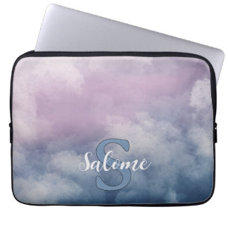 Nuage pastel prénom monogramme ラップトップスリーブ