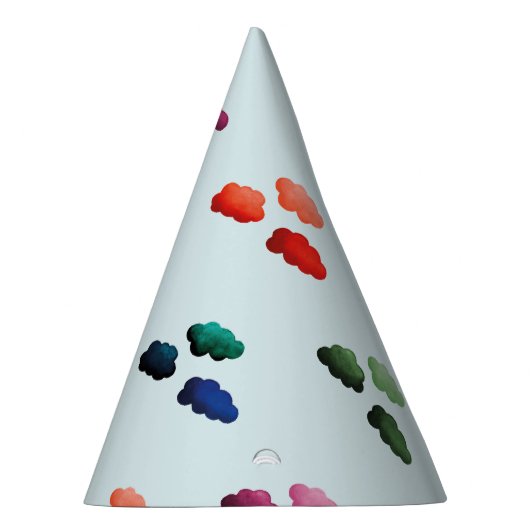 Nuages multicolores à l'aquarelle パーティーハット (右)