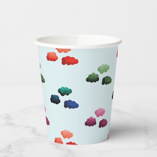 Nuages multicolores à l'aquarelle 紙コップ (左)