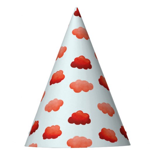 Nuages oranges à l'aquarelle パーティーハット (正面)