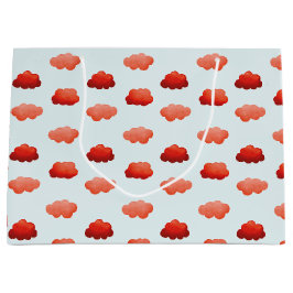 Nuages oranges à l'aquarelle ラージペーパーバッグ