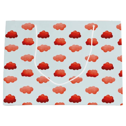 Nuages oranges à l'aquarelle ラージペーパーバッグ (正面)