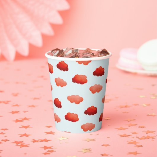 Nuages oranges à l'aquarelle 紙コップ (インサイチュ)