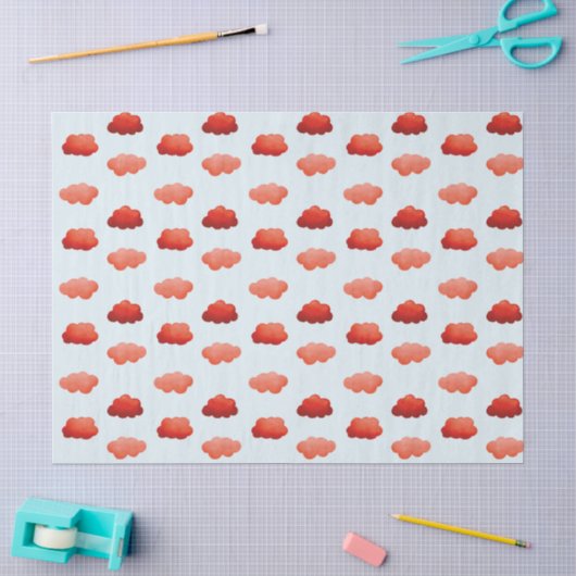 Nuages oranges à l'aquarelle 薄葉紙 (クラフト)