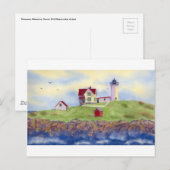 Nubble Light、Cape Neddick、York Maine Pastcard ポストカード (正面/裏面)