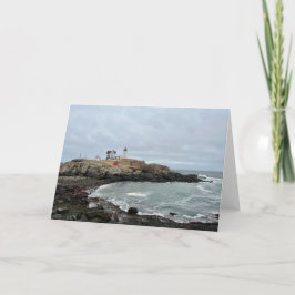 Nubble Light Houseフォトグリーティン空白のグ カード