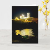 Nubble Light Houseフォトグリーティン空白のグ カード (黄色い花)