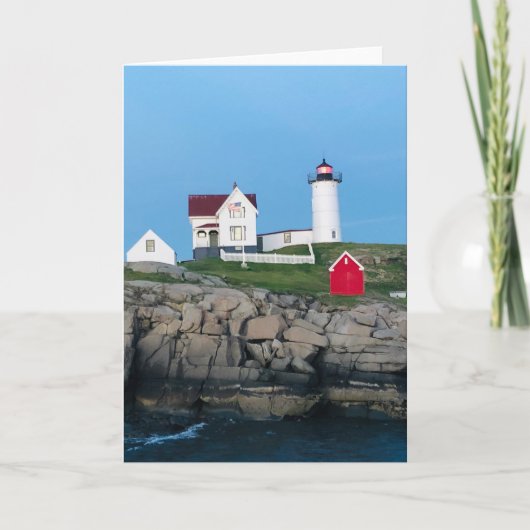 Nubble Light Houseフォトグリーティン空白のグ カード (正面)