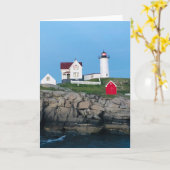Nubble Light Houseフォトグリーティン空白のグ カード (黄色い花)