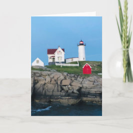 Nubble Light Houseフォトグリーティン空白のグ カード