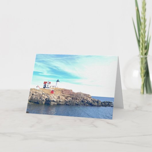 Nubble Light Houseフォトグリーティン空白のグ カード (正面)