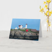 Nubble Light Houseフォトグリーティン空白のグ カード (黄色い花)